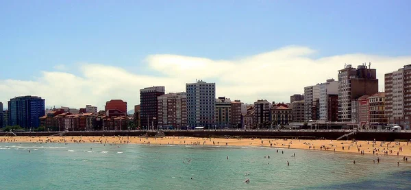 Playa Costa Gijón Asturias España Europa —  Fotos de Stock