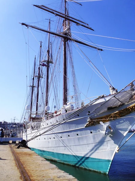 Segelbåts Mast Cadiz Andalusien Spanien — Stockfoto