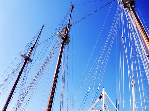 Zeilboot Mast Cadiz Andalusië Spanje — Stockfoto