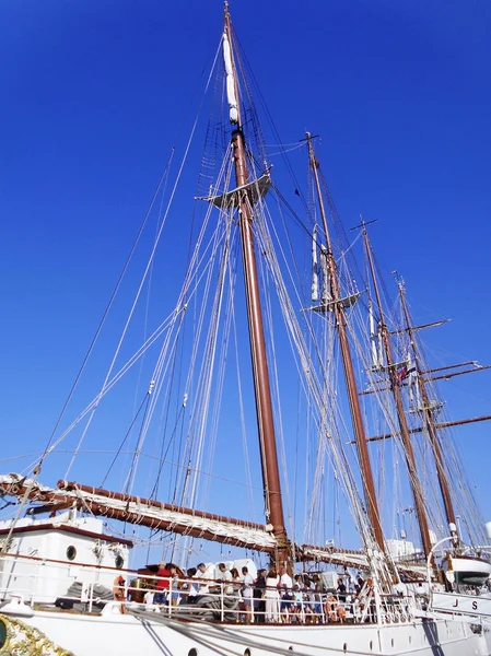 Segelbåts Mast Cadiz Andalusien Spanien — Stockfoto