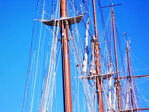 Zeilboot Mast Cadiz Andalusië Spanje — Stockfoto
