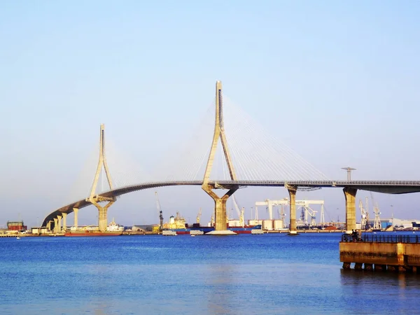 Verfassungsbrücke Pepa Genannt Der Bucht Von Cdiz Andalusien Spanien Europa — Stockfoto