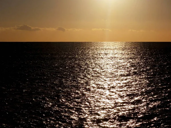 Puesta Sol Costa Bahía Playa Ciudad Cádiz Andalucía España Europa — Foto de Stock