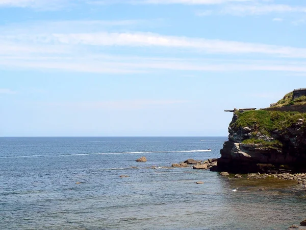 Plaża Wybrzeżu Gijon Asturia Hiszpania — Zdjęcie stockowe