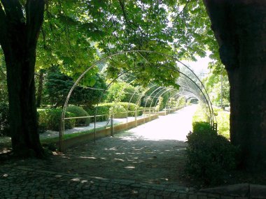 Oviedo, Asturias'taki San Francisco Parkı. İspanya. Avrupa