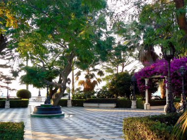 Cdiz başkenti Parque Genovs Botanik Bahçesi, Endülüs. İspanya. Avrupa.