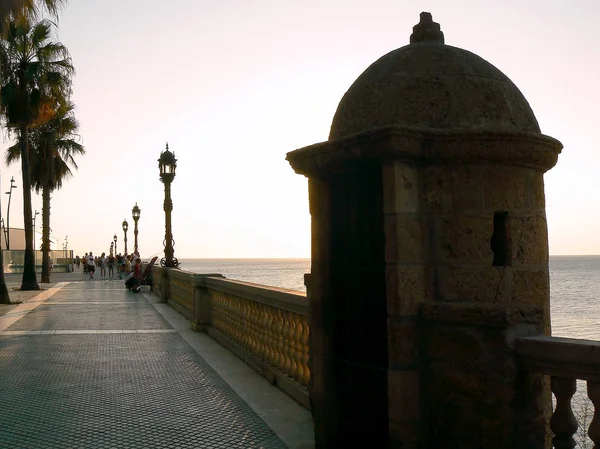 Militär Kontrollpunkt Bukten Genoves Park Cadiz Huvudstad Andalusien Spanien Europa — Stockfoto