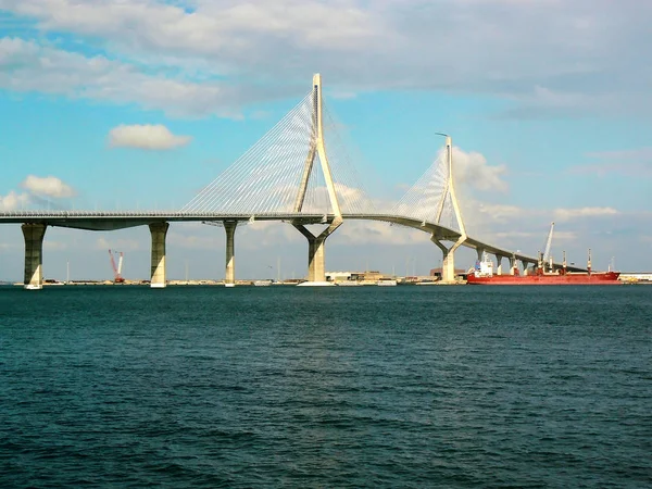 Sunset Bridge Constitution Called Pepa Bay Cadiz Andalusia Spain Europe — Stock Photo, Image