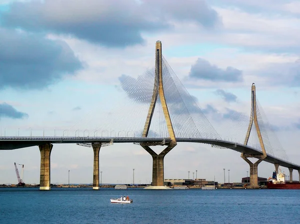 Sunset Constitution Bridge Called Pepa Bay Cdiz Andalusia Spain Europe — Stock Photo, Image