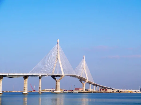 Sunset Constitution Bridge Called Pepa Bay Cadiz Andalusia Spain Europe — Stock Photo, Image