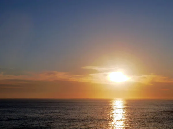 Puesta Sol Costa Playa Bahía Ciudad Cdiz Andalucía España Europa — Foto de Stock