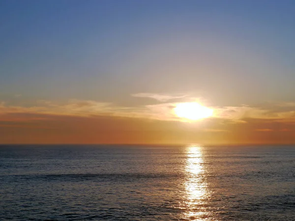 Puesta Sol Costa Playa Bahía Ciudad Cdiz Andalucía España Europa — Foto de Stock