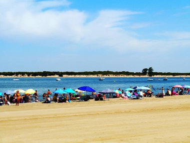 Sanlucar de Barrameda plajı. Cadiz. Endülüs. İspanya. Avrupa. 25 Ağustos 2019
