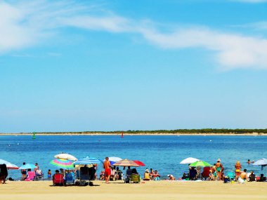 Sanlucar de Barrameda plajı. Cadiz. Endülüs. İspanya. Avrupa. 25 Ağustos 2019
