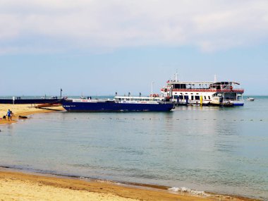 Sanlucar de Barrameda plajı. Cadiz. Endülüs. İspanya. Avrupa. 25 Ağustos 2019