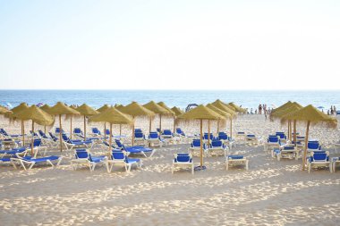 Sanlucar de Barrameda plajı. Cadiz. Endülüs. İspanya. Avrupa. 25 Ağustos 2019