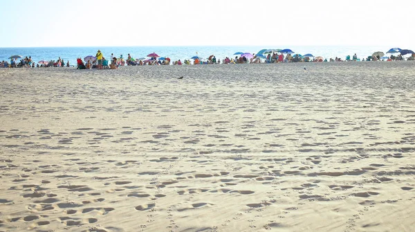 Plaża Sanlucar Barrameda Kadyks Andaluzja Hiszpanii Europie Sierpnia 2019 — Zdjęcie stockowe