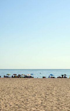 Sanlucar de Barrameda plajı. Cadiz. Endülüs. İspanya. Avrupa. 25 Ağustos 2019