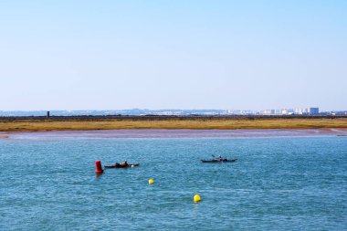 Cadiz 'de Puerto Real plajı. Endülüs İspanya. Avrupa. 14 Ağustos 2019