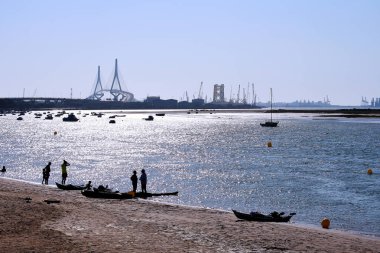 Cadiz 'de Puerto Real plajı. Endülüs İspanya. Avrupa. 14 Ağustos 2019