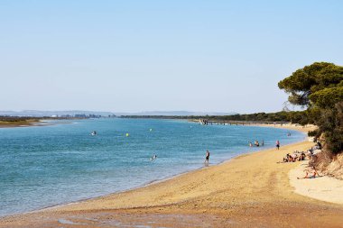 Cadiz 'de Puerto Real plajı. Endülüs İspanya. Avrupa. 14 Ağustos 2019