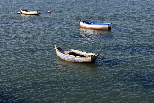 Рыбацкие Лодки Побережье Залива Пуэрто Реаль Кадисе Андалусия Испания Европе — стоковое фото