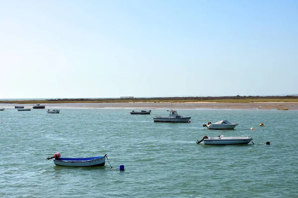 Barcos Pesca Costa Baía Puerto Real Cádiz Andaluzia Espanha Europa — Fotografia de Stock