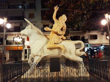 Statue the Rapture of Europe in Torremolinos, Malaga. Andalusia. Spain. Europe. September 13, 2019 clipart