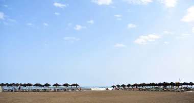 Güzel bir Torremolinos plajı, Malaga. İspanya. Avrupa. 14 Eylül 2019