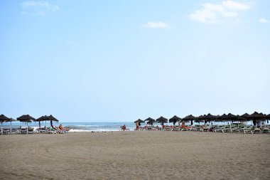 Güzel bir Torremolinos plajı, Malaga. İspanya. Avrupa. 14 Eylül 2019