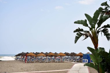 Güzel bir Torremolinos plajı, Malaga. İspanya. Avrupa. 14 Eylül 2019