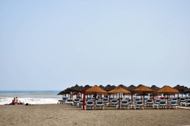 Güzel bir Torremolinos plajı, Malaga. İspanya. Avrupa. 14 Eylül 2019
