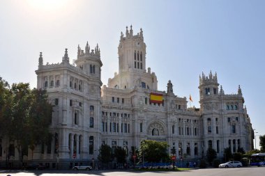 Palacio de Cibeles, Madrid Belediye Binası 'nın merkezi. İspanya. Avrupa 17 Eylül 2019