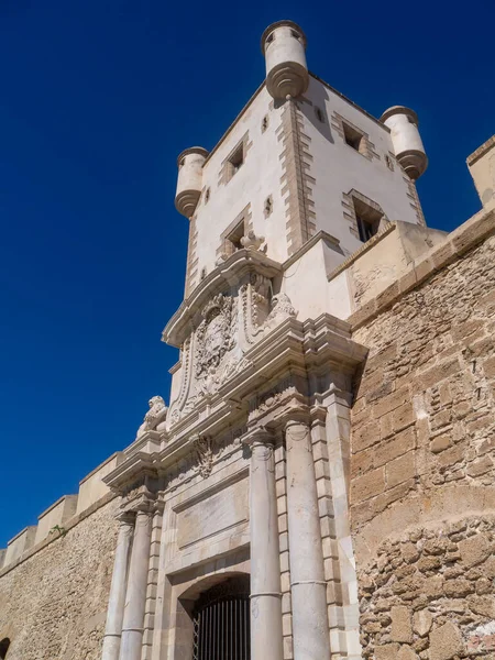 Фортифікація Пуертас Тьєрра Столиці Кадіса Андалусії Іспанія Європа Серпня 2020 — стокове фото