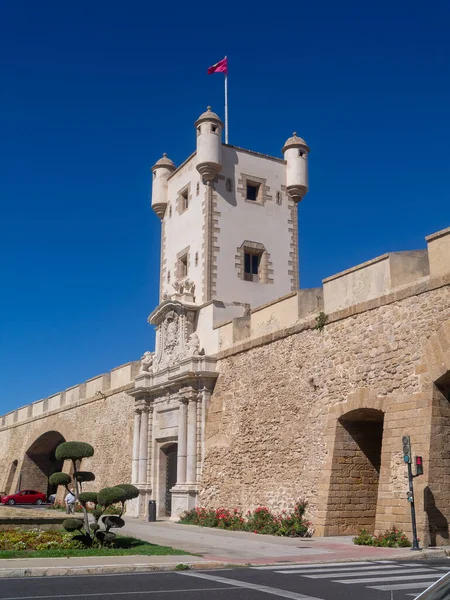 Puertas Tierra Erődítménye Cadiz Fővárosában Andalúziában Spanyolországba Európába 2020 Augusztus — Stock Fotó