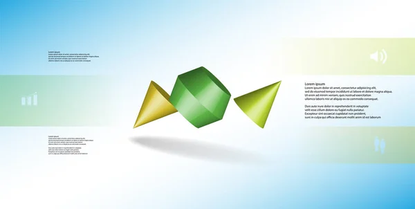 Modelo Infográfico Ilustração Dois Cones Pontiagudos São Divididos Três Partes —  Vetores de Stock
