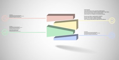 Kabartma küp rastgele üç parçaya bölünmüş 3d resimleme bilgi şablonu