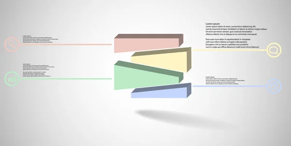 3 차원 삽화 인포 그래픽 템플릿 임의로 3 개의 움직이는 부분으로 나뉘어 있다 — 스톡 벡터
