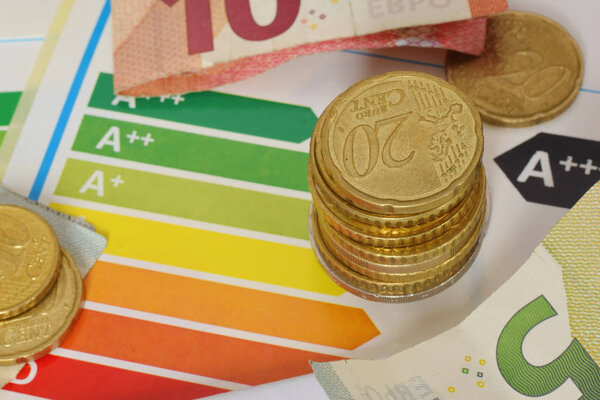 Euro coins energy save