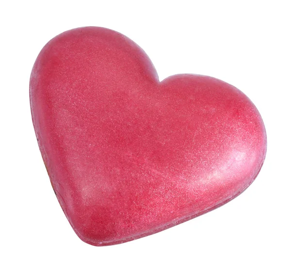 Kalp şeklinde sabun çubuğu beyaz izole