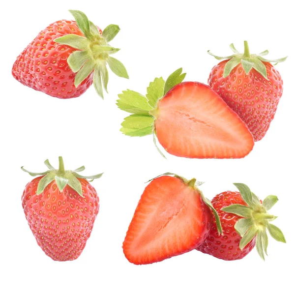 Colección de fresas cerradas aisladas en blanco — Foto de Stock