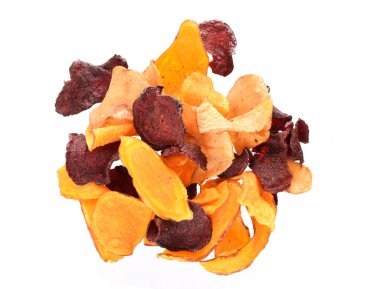 Sebze cipsi üst görünümü