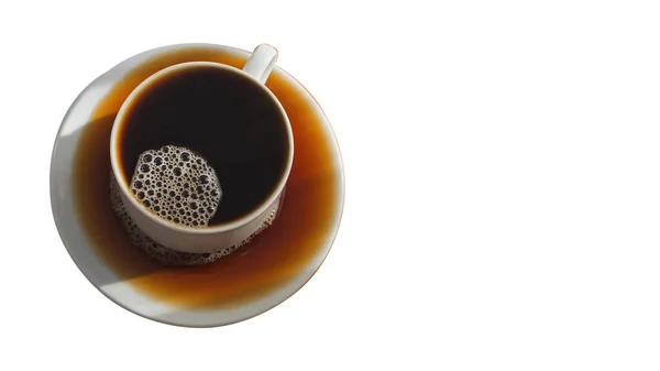 Weiße Tasse Schwarzen Kaffee Isoliert Auf Weißem Hintergrund — Stockfoto