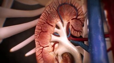 Böbrek korteksi, renal medulla ve renal leğen kemiği bir böbrekte bulunan üç ana iç bölgedir..