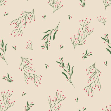 Çiçekli, yapraklı, çiçeksiz bir desen.. 