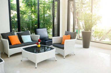 Bir kafe, kafe ve dekorasyon.