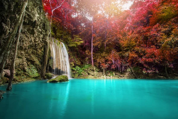 Waterfall in forest at Erawan National Park, Thailand — Stock Photo, Image