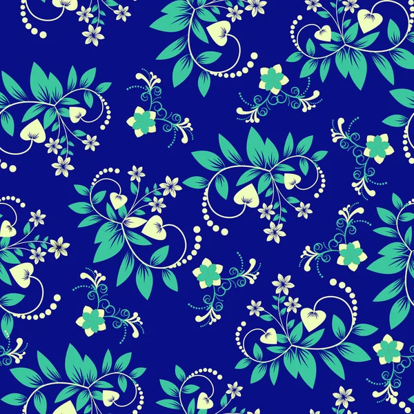 Цветочный Бесшовный Узор Закрученными Формами Использован Обоев Фона Сайта Текстильной — стоковый вектор