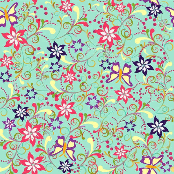 Floral Seamless Pattern Swirl Shapes Can Used Wallpaper Website Background — Stock Vector