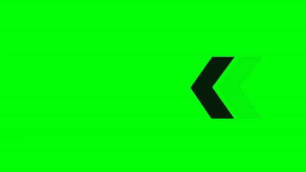 Animación Las Flechas Signo Pantalla Verde Gire Izquierda Símbolo Animación — Vídeo de stock